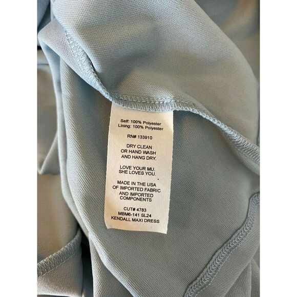 Show Me Your Mumu Kendall MaxI Dress Steel Blue Chiffon L - Picture 6 of 8